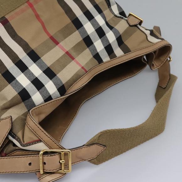 BURBERRY Nova Check Shoulder Bag Canvas Beige Auth EC630 - Picture 6 of 16
